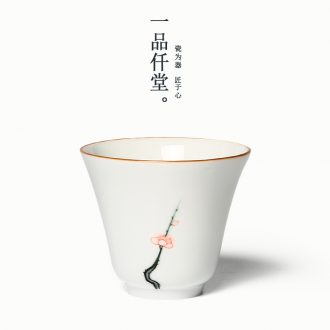 Yipin hand-painted ceramic sample tea cup white porcelain cups of clubs micky hall master cup fragrance-smelling cup small single cup tea cup