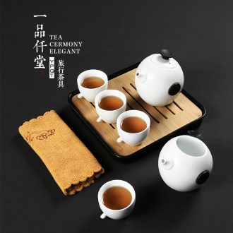 Yipin # $ceramic cups teapot tea towel kung fu tea sets the whole household contracted portable tea set