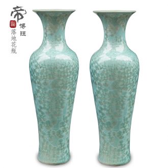 Jingdezhen ceramics crystalline glaze color of large vase furnishing articles opening gifts of contemporary sitting room blue 1 meter