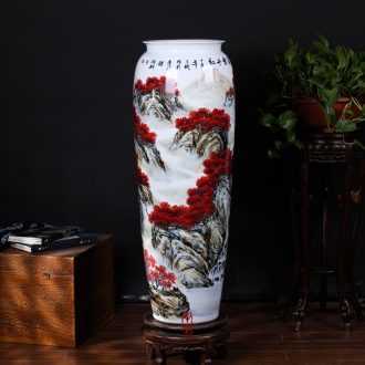 Hand-painted youligong landscape wax gourd bottle of jingdezhen ceramics Chinese style living room villa clubhouse interior furnishing articles arranging flowers