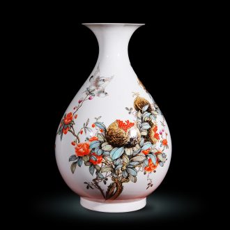 Jingdezhen ceramics Feng Jie hand-painted powder enamel vase modern fashion decoration crafts are rich fruits