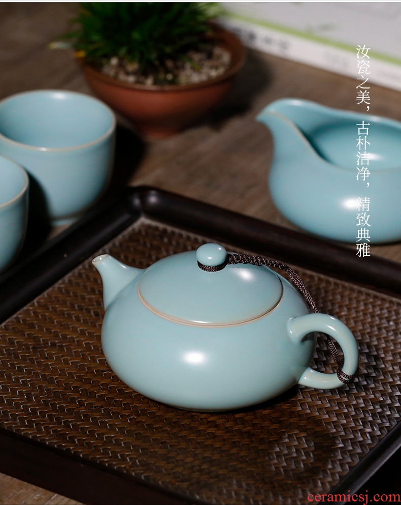 Green tea seed day your kiln ceramic teapot single your porcelain crack glaze flat pot large slicing can have tea
