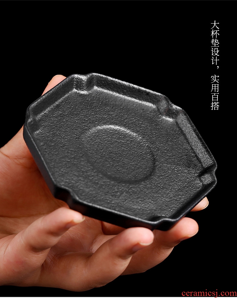 Tea seed Japanese kung fu tea cups of black ceramic single small handless small tea cup bowl, single cup tea cup