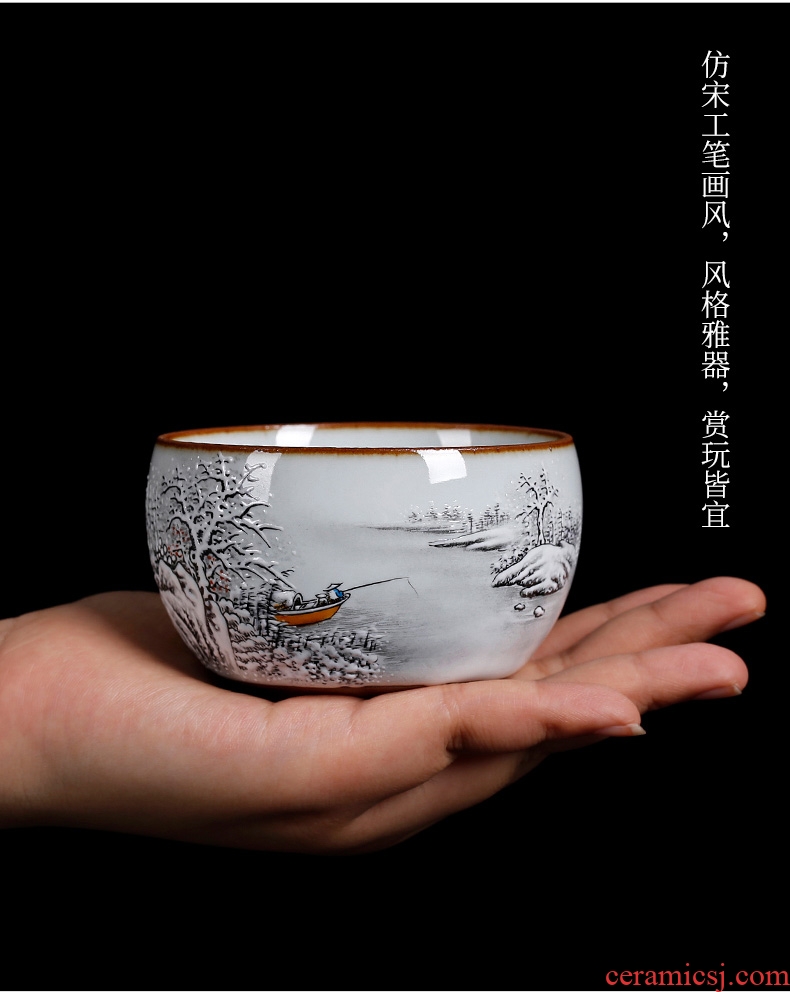 Tea seed, jingdezhen kiln manual pure hand-painted ceramic masters cup kung fu tea cup sample tea cup but small tea cups