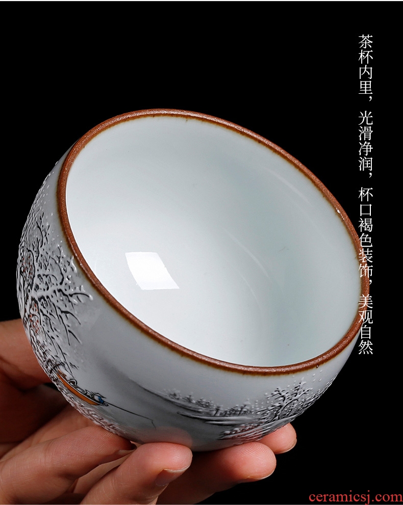 Tea seed, jingdezhen kiln manual pure hand-painted ceramic masters cup kung fu tea cup sample tea cup but small tea cups