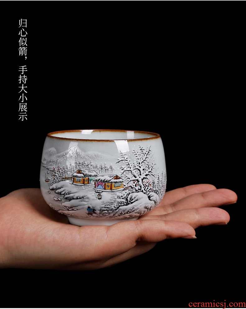 Tea seed, jingdezhen kiln manual pure hand-painted ceramic masters cup kung fu tea cup sample tea cup but small tea cups