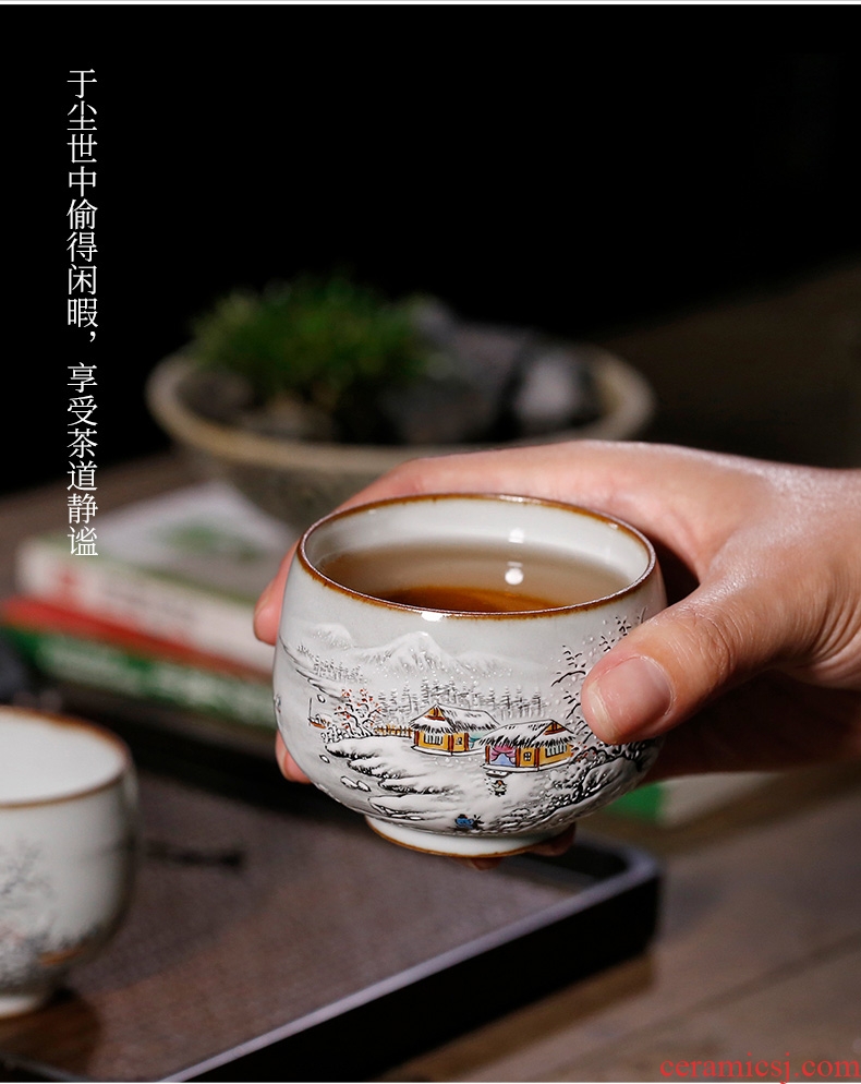 Tea seed, jingdezhen kiln manual pure hand-painted ceramic masters cup kung fu tea cup sample tea cup but small tea cups