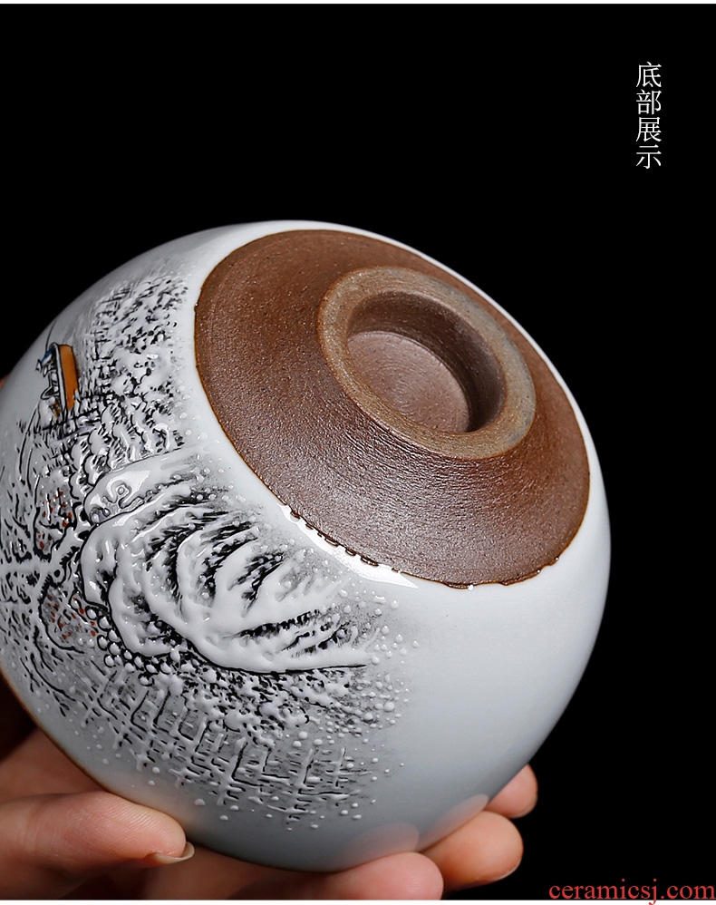 Tea seed, jingdezhen kiln manual pure hand-painted ceramic masters cup kung fu tea cup sample tea cup but small tea cups