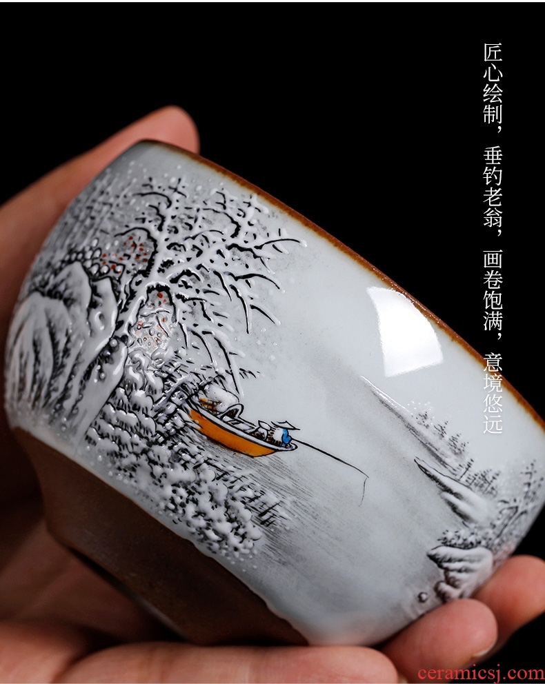 Tea seed, jingdezhen kiln manual pure hand-painted ceramic masters cup kung fu tea cup sample tea cup but small tea cups