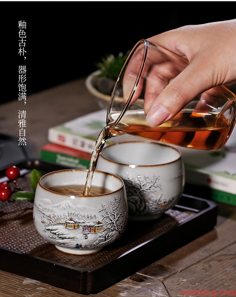 Tea seed, jingdezhen kiln manual pure hand-painted ceramic masters cup kung fu tea cup sample tea cup but small tea cups