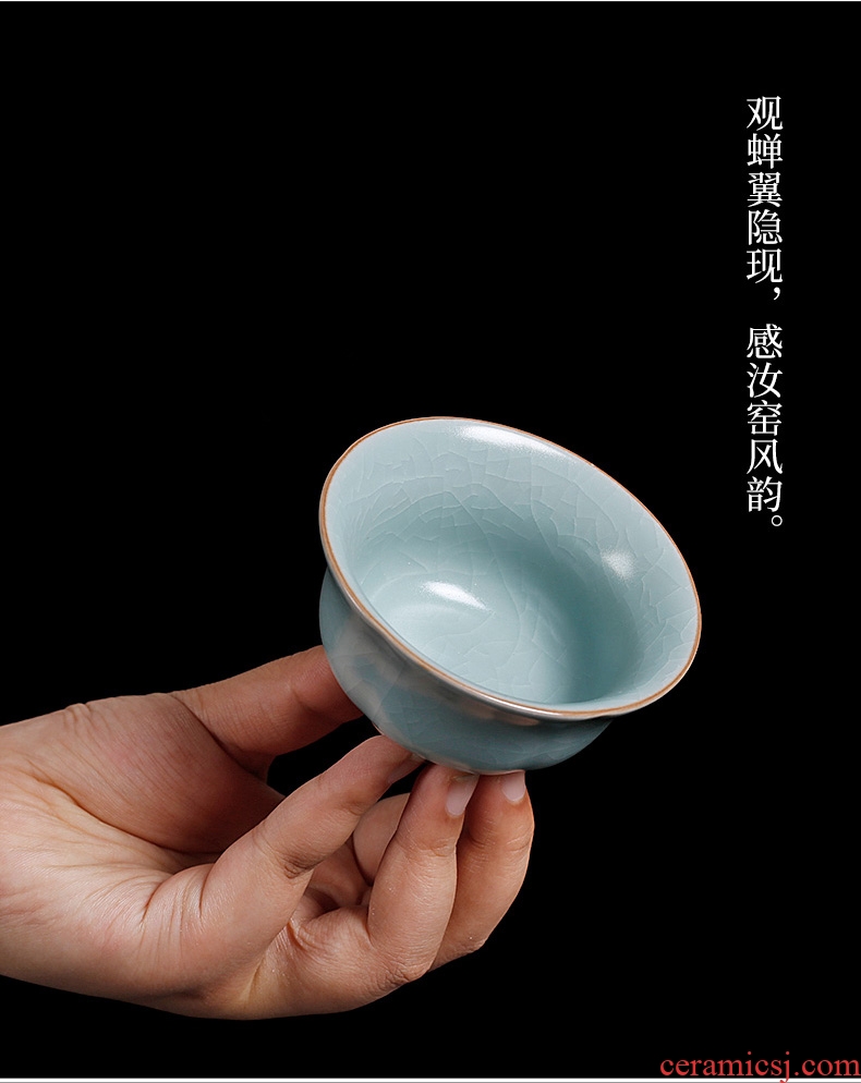 Kung fu tea tea seed your kiln manual sample tea cup ceramics individuals of a single small cup open piece of ice to crack glaze for her