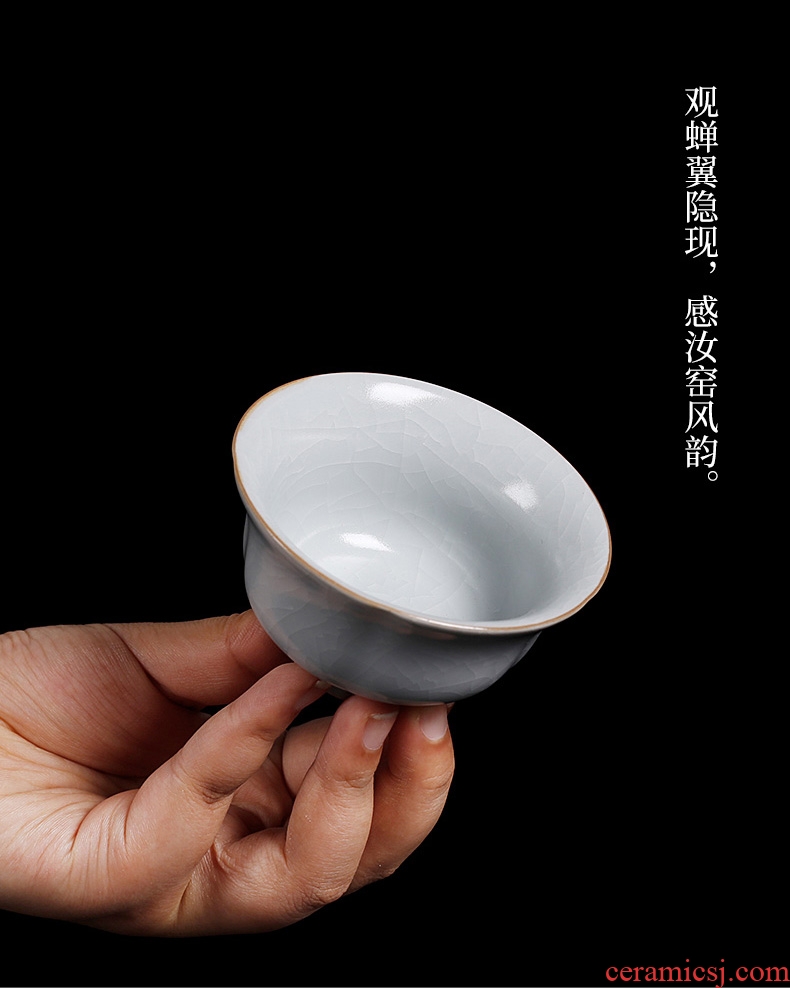 Kung fu tea tea seed your kiln manual sample tea cup ceramics individuals of a single small cup open piece of ice to crack glaze for her