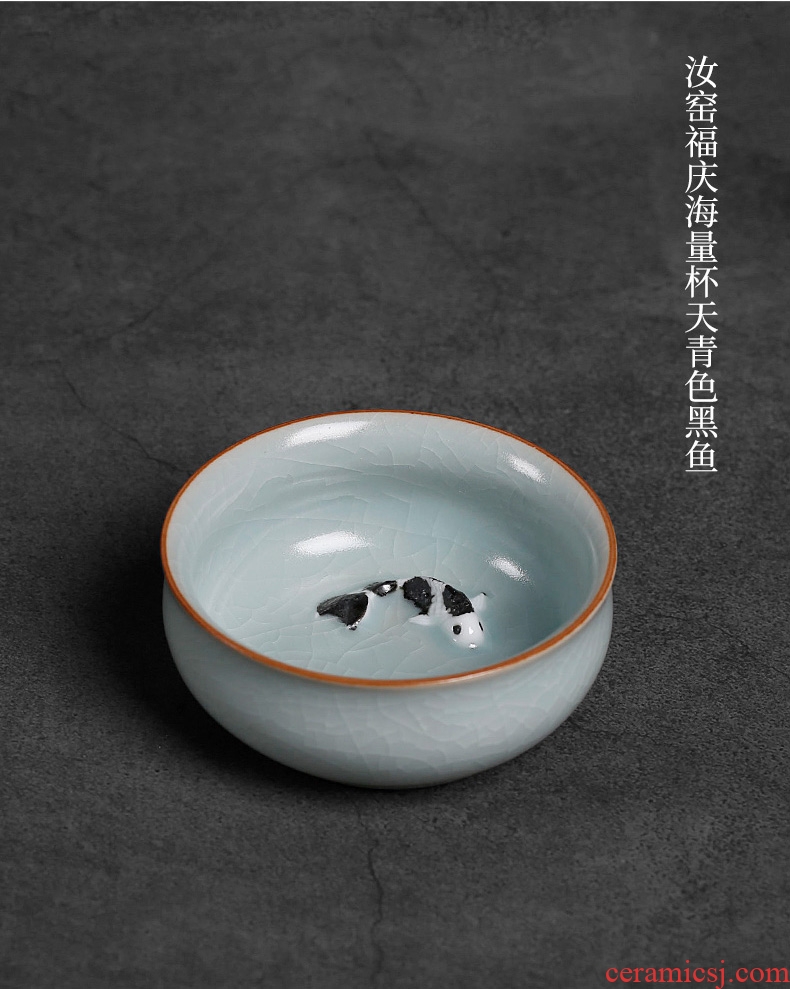 Tea seed your kiln ceramic cups manual master cup single cup fish bowl tea cup can keep open piece of tea light cup