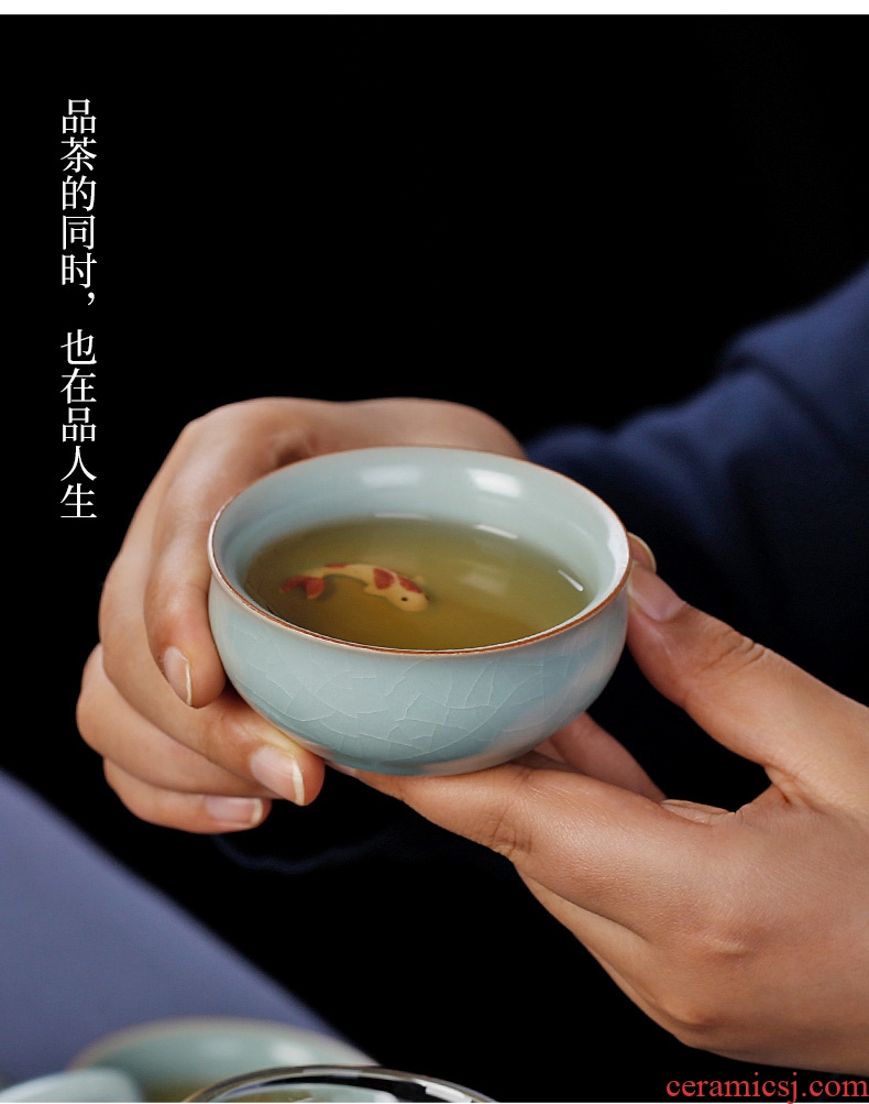 Tea seed your kiln ceramic cups manual master cup single cup fish bowl tea cup can keep open piece of tea light cup