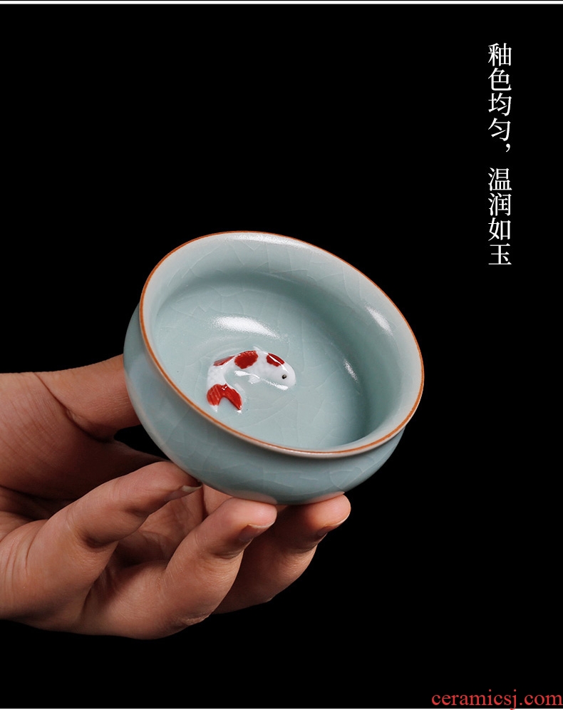 Tea seed your kiln ceramic cups manual master cup single cup fish bowl tea cup can keep open piece of tea light cup