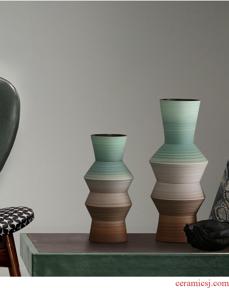 BEST WEST designer ceramic vase furnishing articles model villa living room decoration flower arranging, light decoration luxury