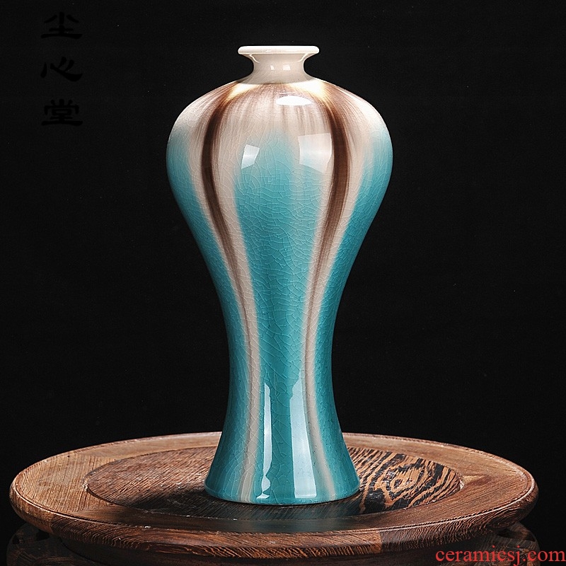 Dust heart of jingdezhen ceramics flower vase sitting room decoration new Chinese style household adornment handicraft rich ancient frame