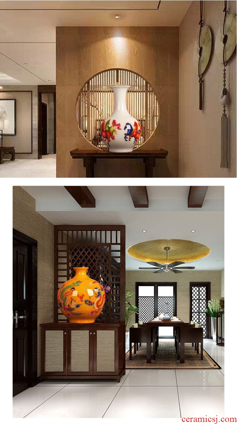 Gold dust heart of jingdezhen ceramics straw beaming bottles of contemporary sitting room the bedroom decoration process