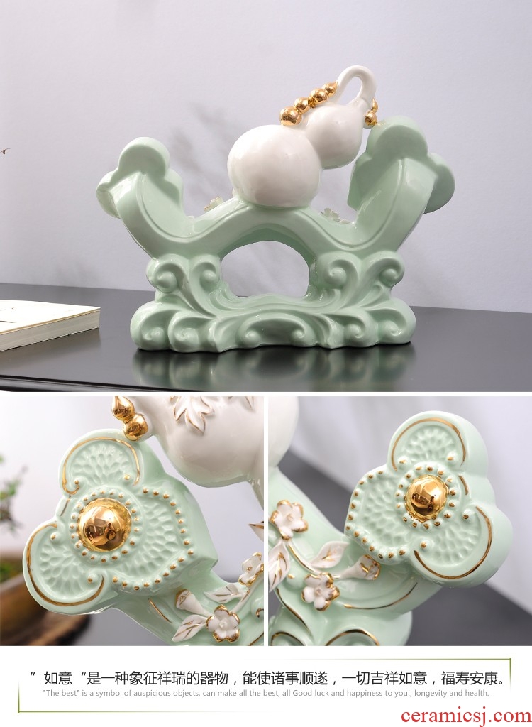 Dust heart creative gourd furnishing articles sitting room porch TV cabinet ceramic town house feng shui plutus housewarming home office