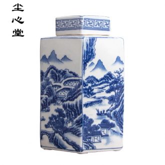 Dust heart Chinese antique blue and white porcelain tea pot vessel storage tank is restoring ancient ways furnishing articles rich ancient frame jingdezhen sitting room