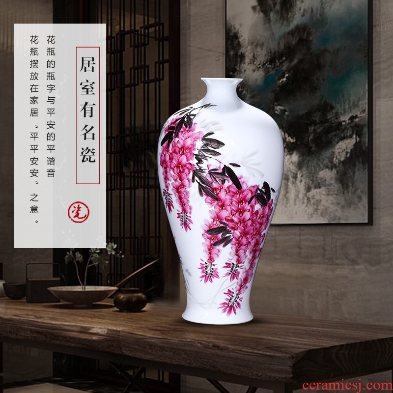 Master of jingdezhen ceramics sabingga sukdun dergici jimbi hand-painted vases, flower arranging the sitting room TV ark adornment furnishing articles