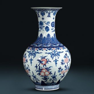 Jingdezhen ceramics hand-painted antique flower arranging new Chinese style sitting room adornment is placed large blue and white porcelain vase