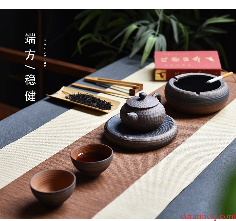 Tao fan square pot bearing coarse pottery contracted tea tray ceramic water tray tea accessories archaize storage disc dry foam