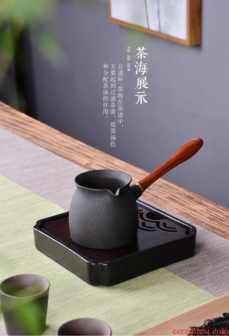 The wood just from the Japanese wooden handle sea side of a cup of tea ware jingdezhen coarse pottery points put the cup