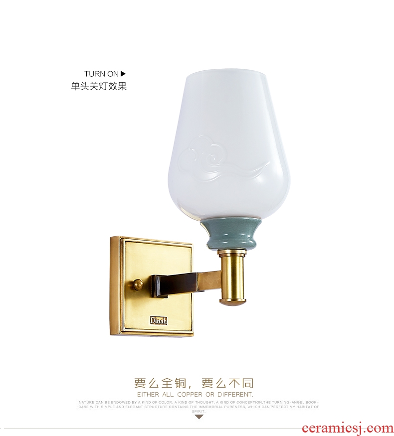 Emperor take wall lamp sitting room double wall lamp single head background wall of bedroom the head of a bed lamp ceramic copper wall lamp