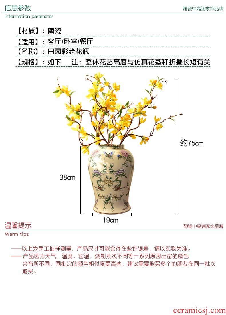Murphy European new classic atmosphere hand-painted ceramic vase new Chinese style originality bedroom sitting room adornment is placed