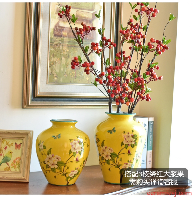 Murphy's new Chinese style manual ceramic vase American country living room TV cabinet wine cabinet decoration hydroponic flower arranging furnishing articles