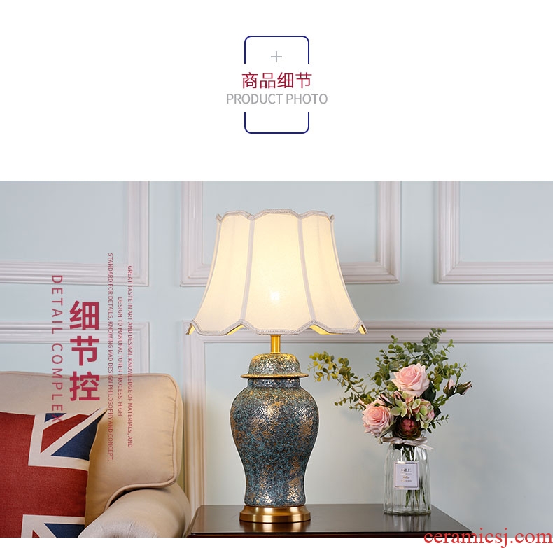 American traditional ceramic lamps fashion contracted sitting room adornment lamp classical example room hotel bedroom berth lamp