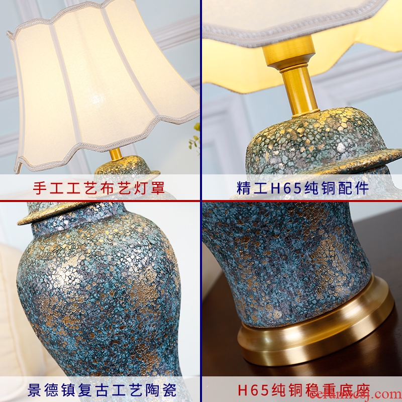 American traditional ceramic lamps fashion contracted sitting room adornment lamp classical example room hotel bedroom berth lamp