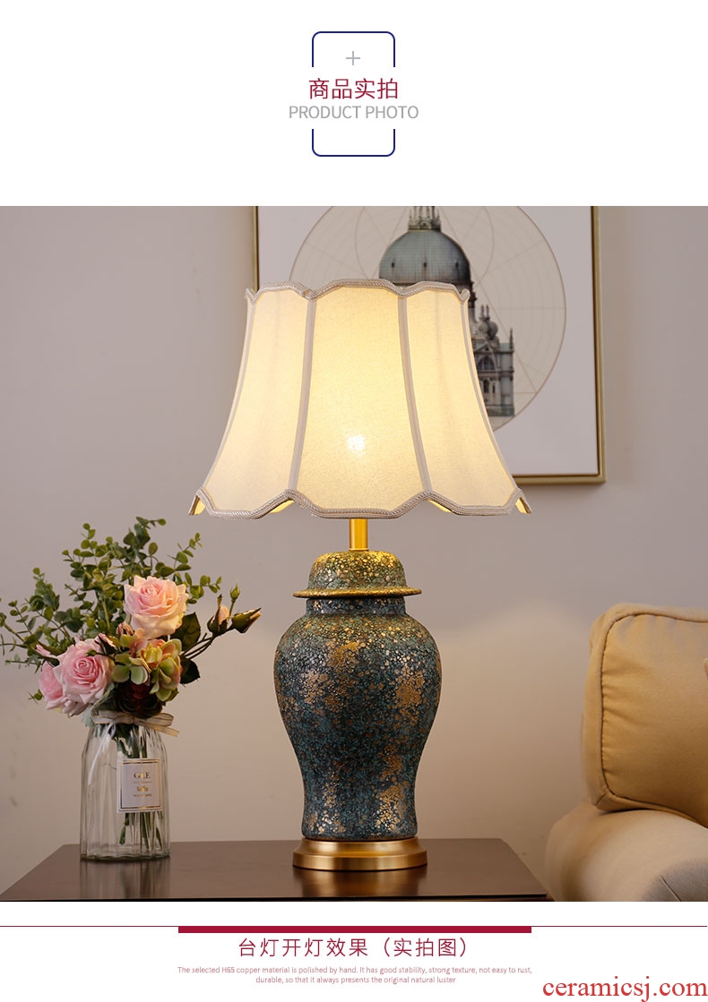 American traditional ceramic lamps fashion contracted sitting room adornment lamp classical example room hotel bedroom berth lamp