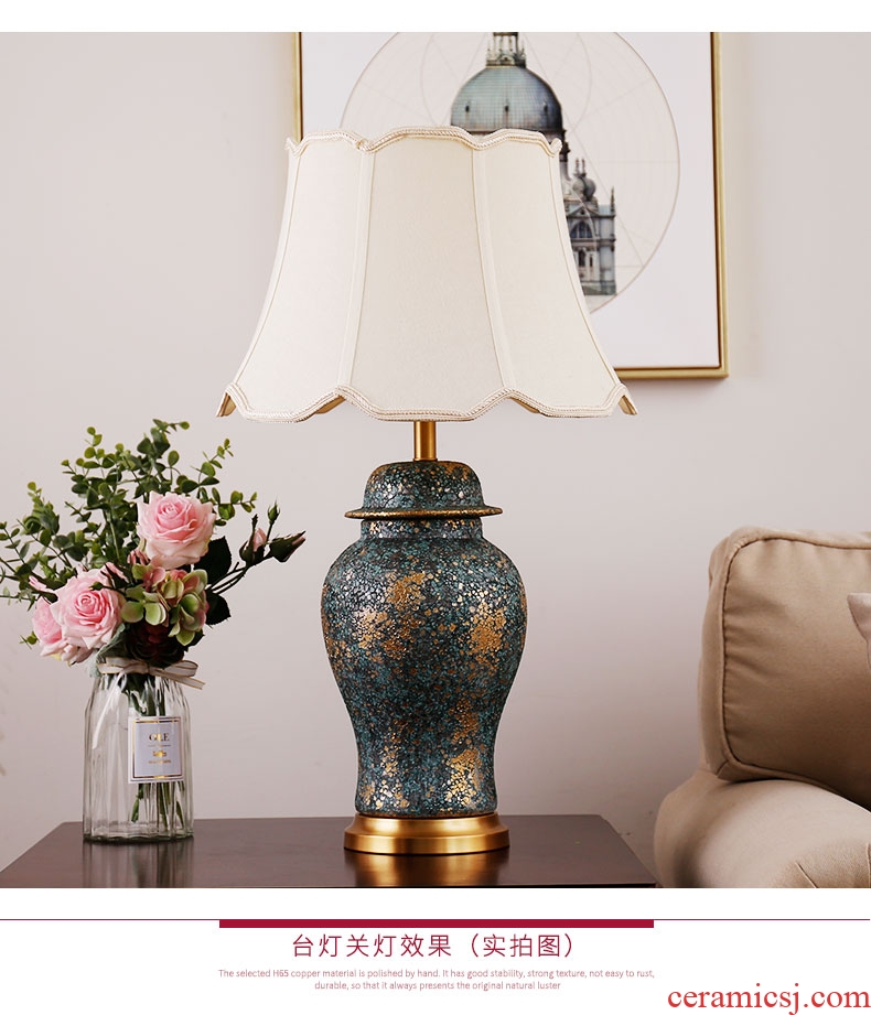 American traditional ceramic lamps fashion contracted sitting room adornment lamp classical example room hotel bedroom berth lamp