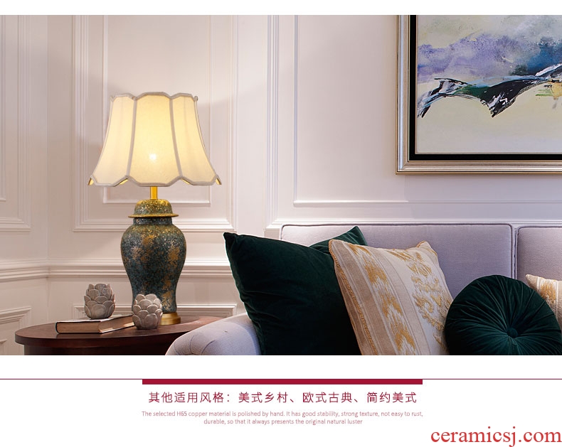 American traditional ceramic lamps fashion contracted sitting room adornment lamp classical example room hotel bedroom berth lamp