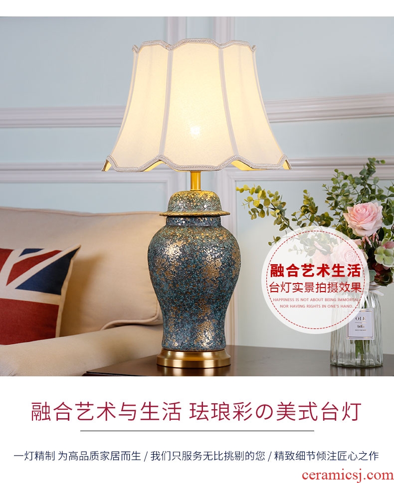 American traditional ceramic lamps fashion contracted sitting room adornment lamp classical example room hotel bedroom berth lamp