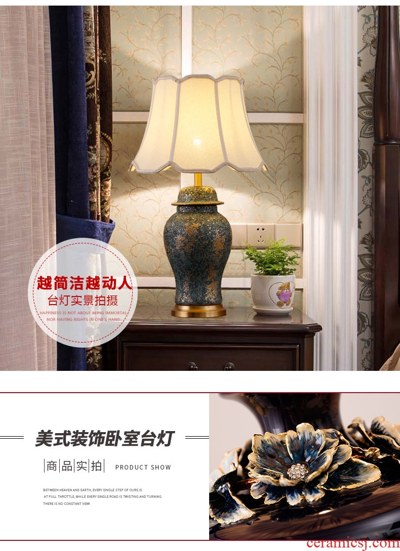 American traditional ceramic lamps fashion contracted sitting room adornment lamp classical example room hotel bedroom berth lamp