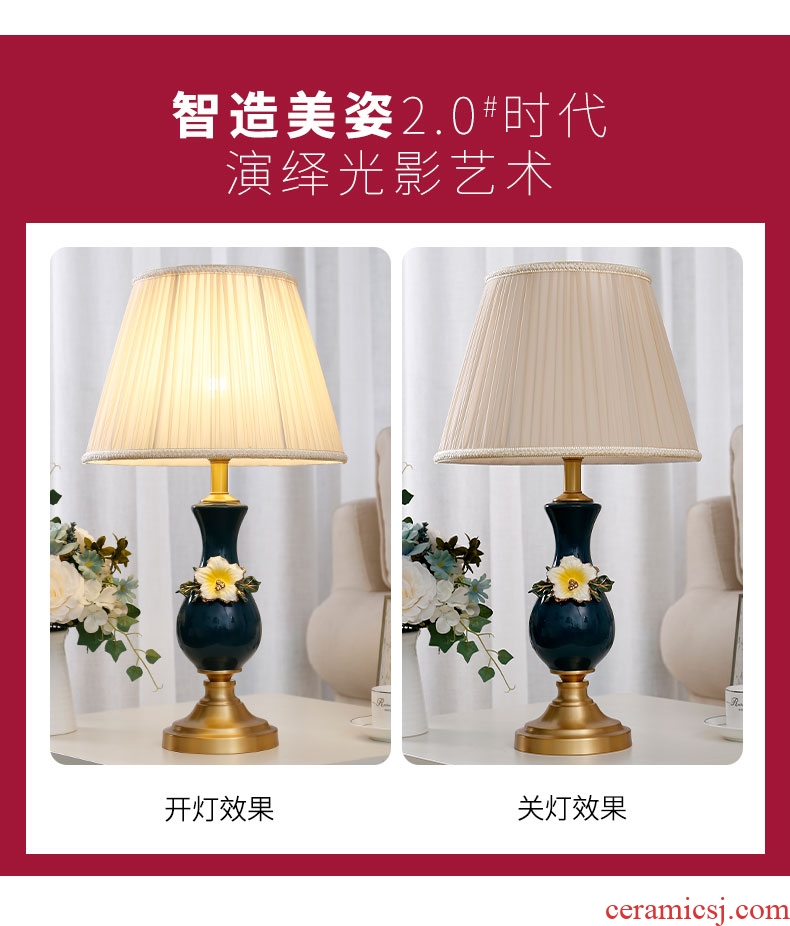 European-style bedroom berth lamp creative household contracted and contemporary study living room warm creative ceramic table lamps and lanterns
