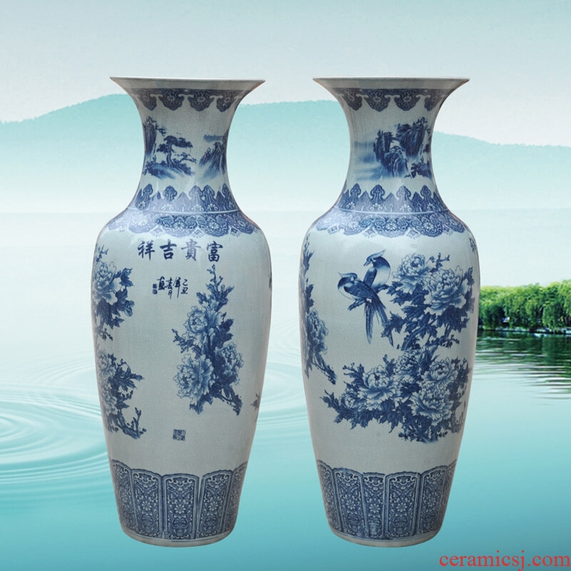 Sheng hao jingdezhen ceramic floor office opening ceremony decoration crafts sitting room place large vase