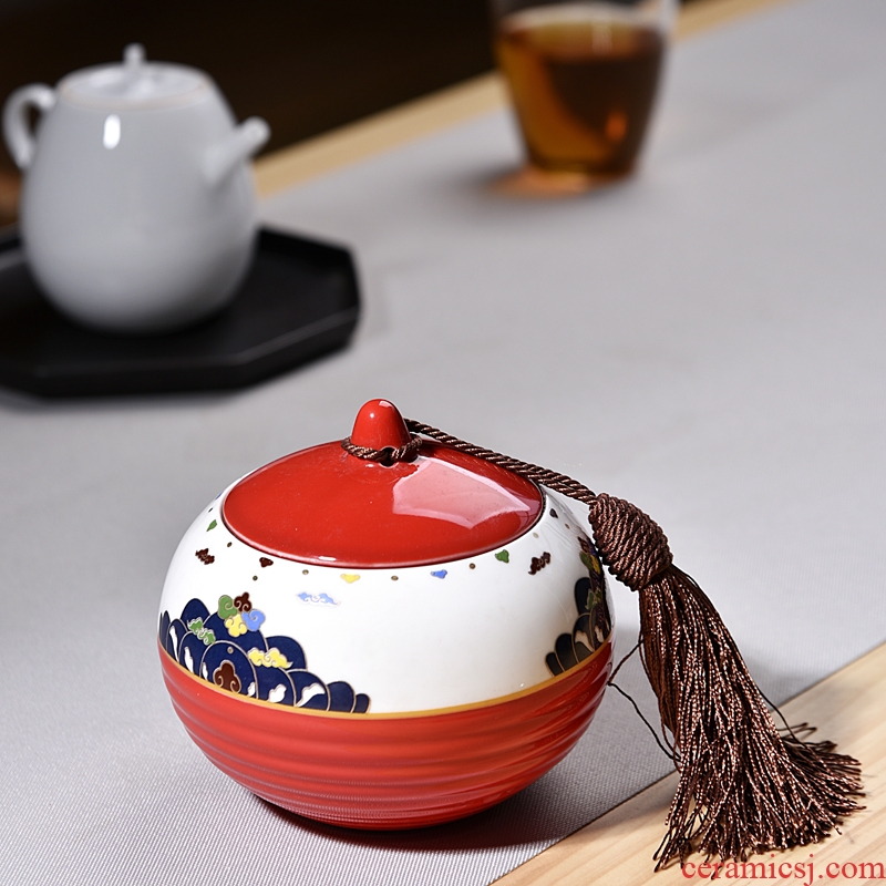 Hong Po box of gourmet tea caddy ceramic seal tank storage POTS store receives the tea bucket of tea urn