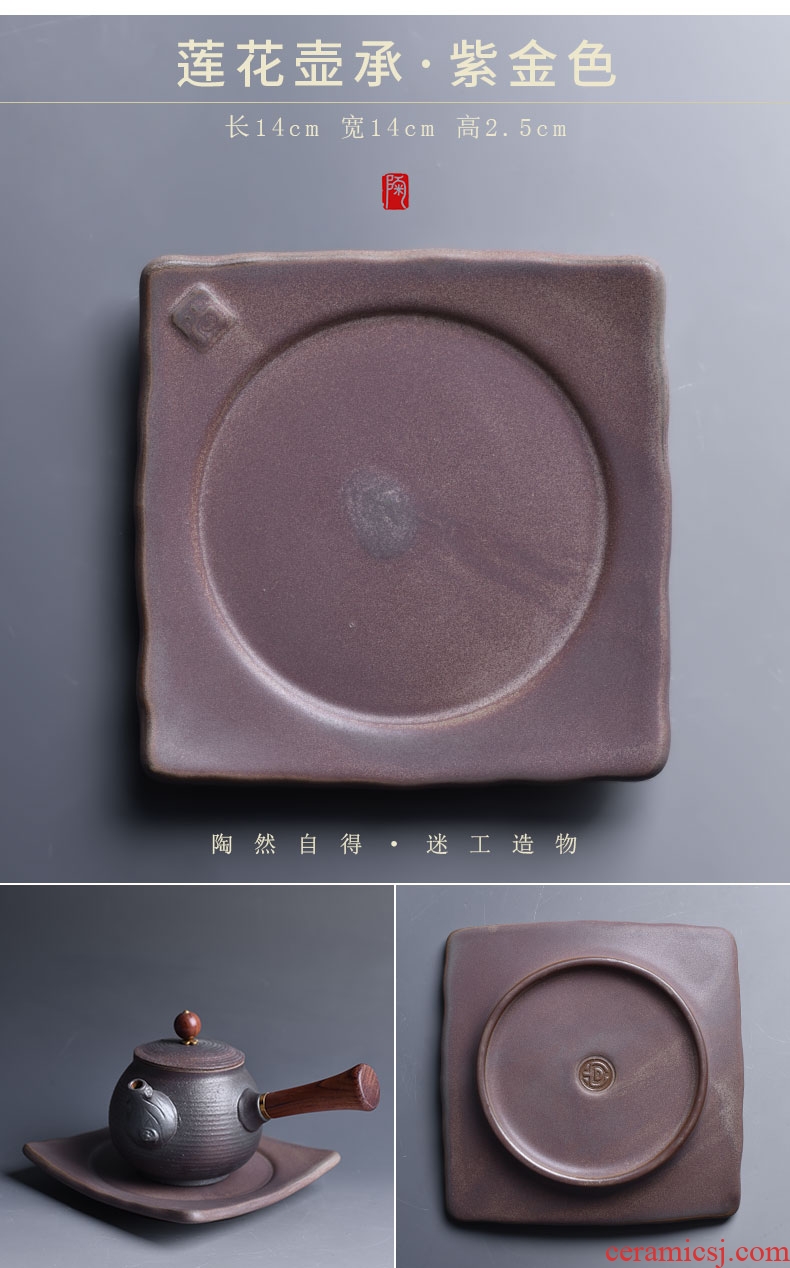 Tao fan coarse ceramic POTS dry socket bubble machine round tea tray tea water ceramic pot of domestic cup mat fruit bowl to restore ancient ways