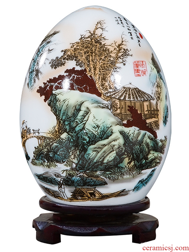 Jingdezhen ceramics vase of contemporary and contracted home sitting room handicraft wine creative egg ornament furnishing articles