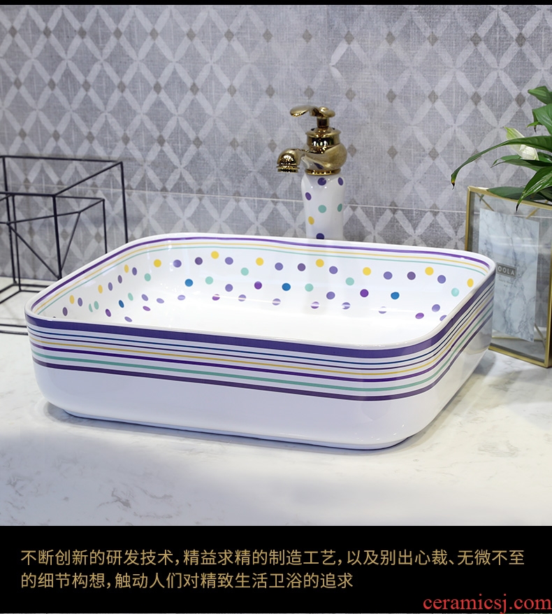 Million birds stage basin rectangle ceramic wash toilet household art modern wash face basin sink basin
