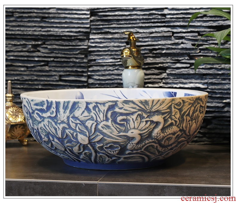 Million birds on the ceramic basin sink handmade classical art basin type toilet bowl lavatory sinks