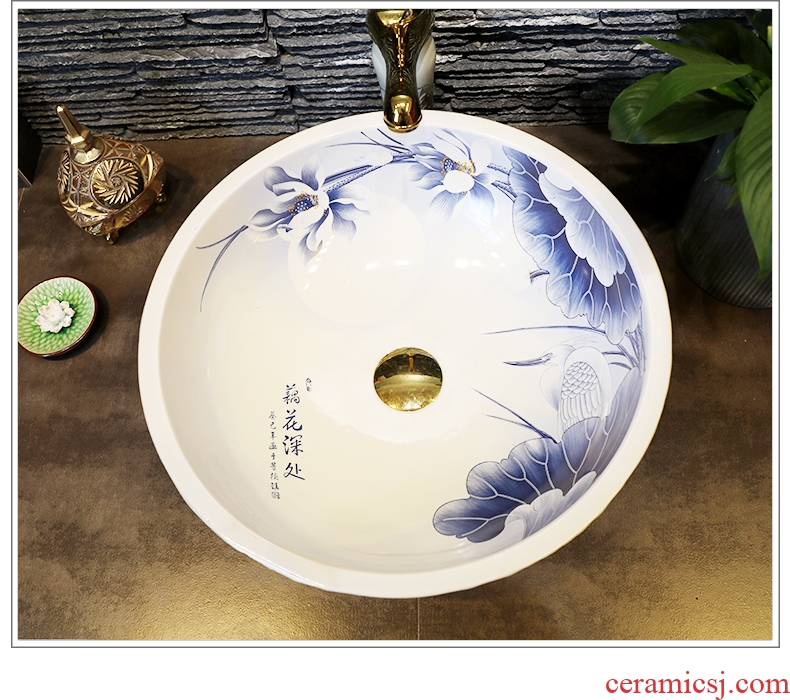 Million birds on the ceramic basin sink handmade classical art basin type toilet bowl lavatory sinks