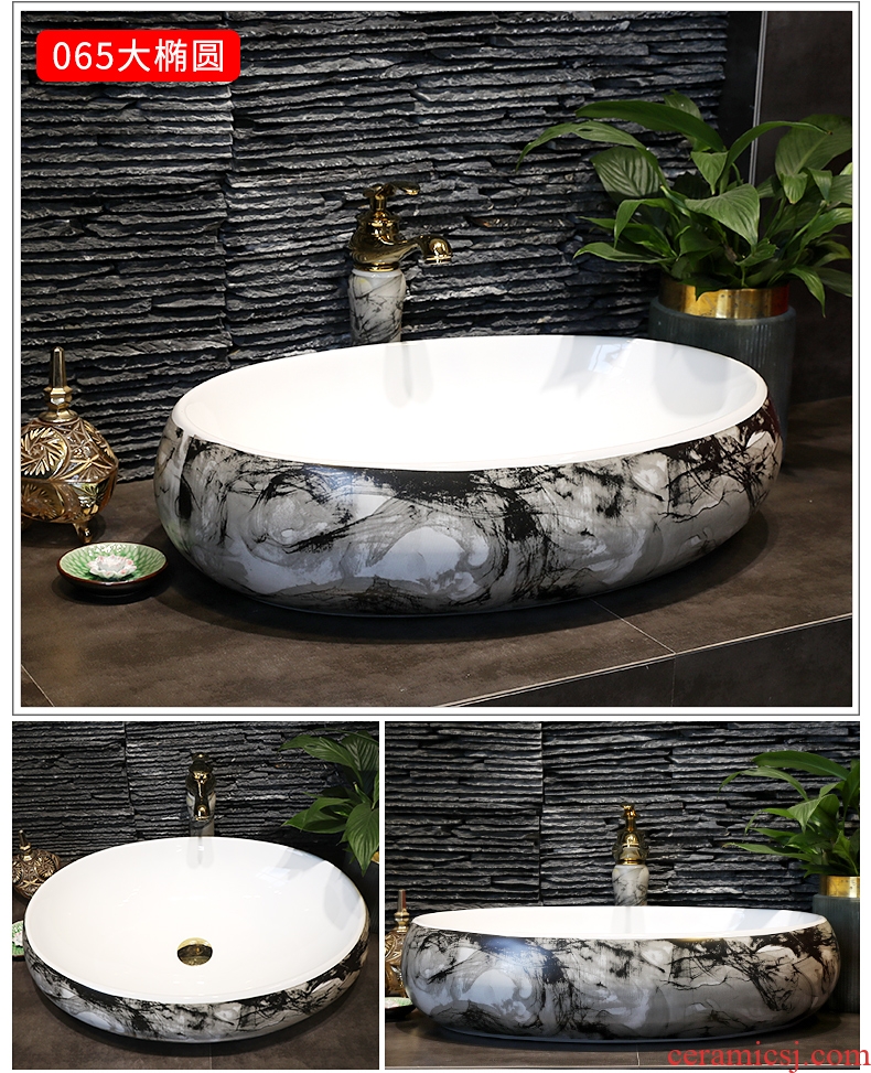 Million birds stage basin ceramic lavabo wash basin bathroom sinks the oval art home of the basin that wash a face
