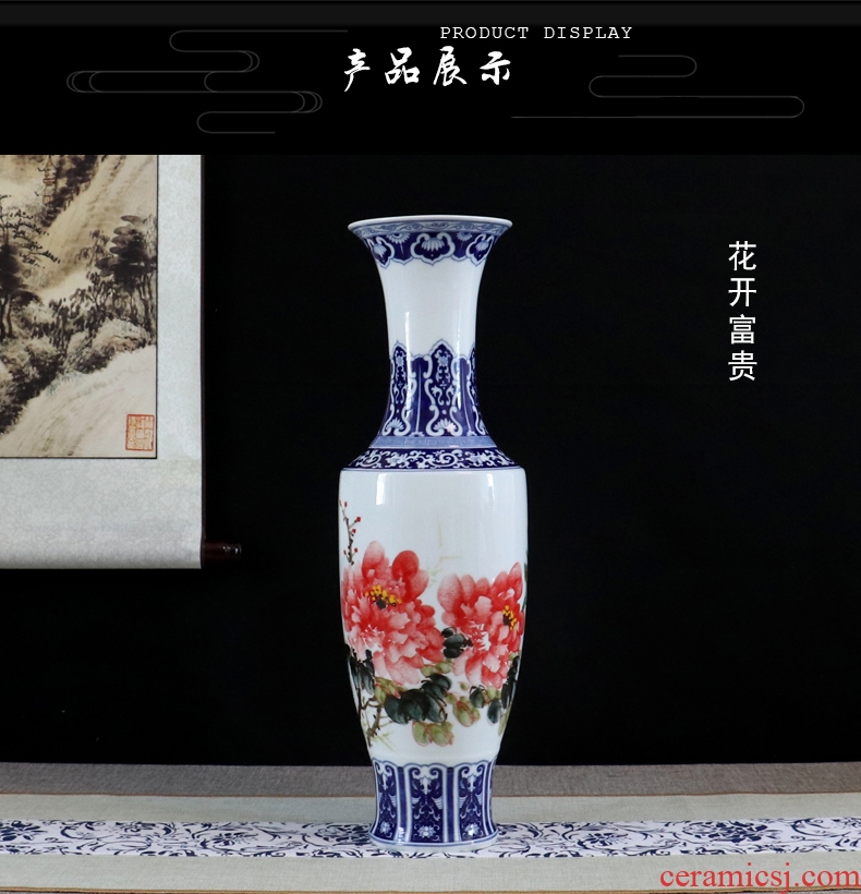 Be born blue and white porcelain vases, jingdezhen ceramics furnishing articles sitting room dry flower arranging flowers hand-painted decorative handicrafts