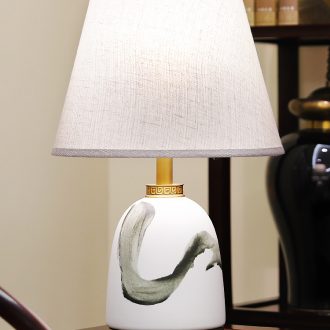New Chinese style lamp ceramic decoration art study zen Chinese wind and contemporary and contracted sitting room the bedroom of the head of a bed