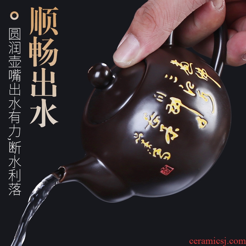Auspicious industry kung fu tea set a complete set of office ceramic gift set tureen teapot tea cup set home